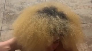 Horny masturbation in the bathroom with buttplug