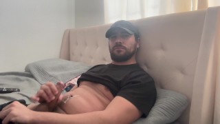 Instead of alarm clock my morning erection, big cock ejaculation