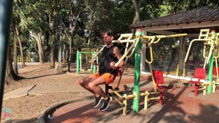 18 YEAR OLD COLOMBIAN DOES EXERCISES AND HIS DICK GETS HARD