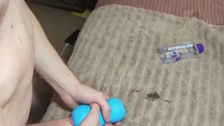 Skinny Tatted Twink Creampies a Pocket Pussy