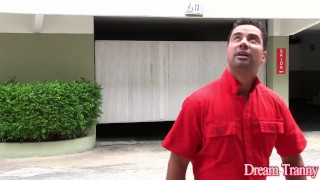 Lucky Guy Tastes Babi Aydal's Shemale Cock Before Fucking Her Ass