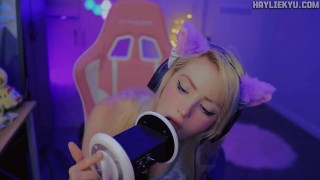 ASMR Cute Ear Breathing Kissing Licking Tingles + Mouth Sounds LOOP