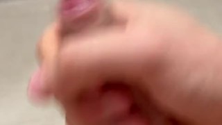 I hid in the bathroom to make myself feel good. Cumshot