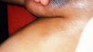 cumshot and milk drops from this big brunette cock