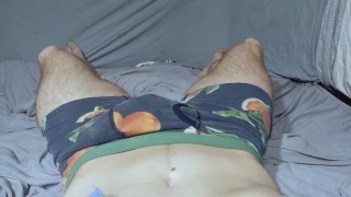Horny Hung Boy Cums All Over Himself