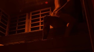 Caught masturbating in sauna by stranger