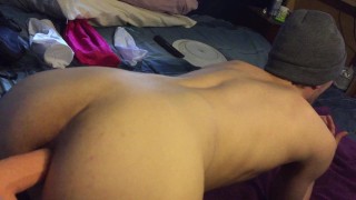 Twink takes dildo in his tight ass