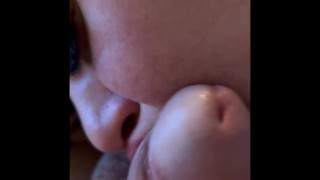 Stepmom sucks balls , foreskin until I erupt