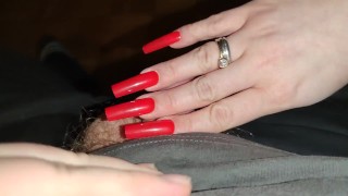 A Long Nails Handjob is the best Valentine's Day Gift *Red Nails/Intense Cumblast*