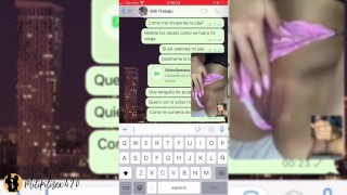 Pendeja puta me hace acabar masturbandose con el cornudo del novio al lado |Argentina