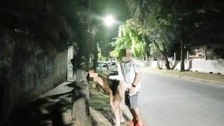 flashing upskirt no panties sex in the street voyeur