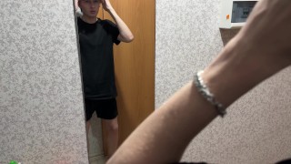 jerked off in front of the mirror. ( подрочил на зеркало) . Full video.