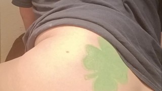 Butt plug stretches tiny ass