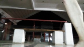 Nude self pissing in public