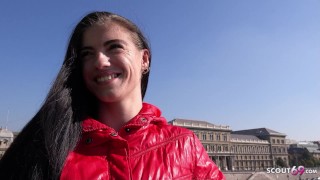 GERMAN SCOUT - Skinny Tall Teen Lana Lenani with long legs and Hair at Casting Fuck