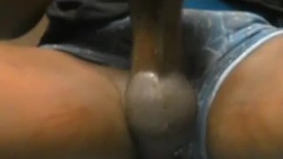 18 YR OLD TEEN STROKING HIS CURVED BIG DICK