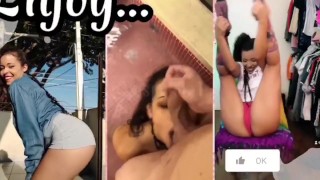 Hot Brazilian girl dancing in a transparent nightgown