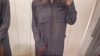 See Through Dresses Try on Haul in the changing room 18+