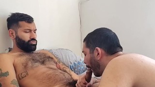 Sucking a big cock