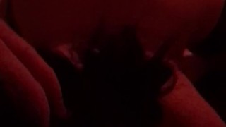 Goth girl moaning while sucking dick tied up and plugged