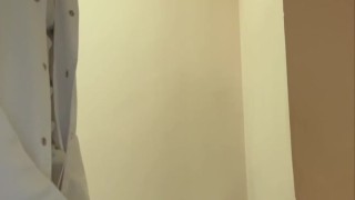 Wanking my big dick and cumming at a workplace while colleague taking lunch