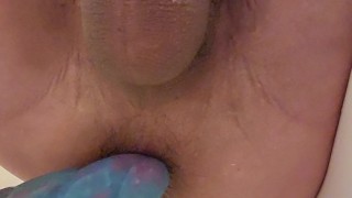 Amateur Asian male destroys ass with Bad Dragon Mystic, sloppy sounds