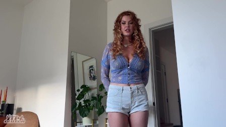 Big booby redhead housesitter breaks the rules while my mom was gone!!