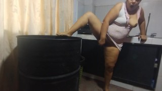 Chubby Latina masturbates with a vibrator until she squirts, ending with a delicious orgasm