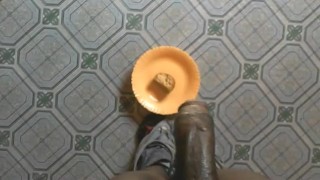 YUMMY😋😋BUSTING A HUGE CUM ON MY CAKE BEFORE EATING IT ALL