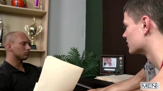 MEN - Skinny Twink Tyler Sweet Gets His Asshole Drilled By Coach John Magnum's Thick Stick
