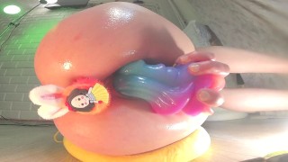 Quick Masturbation with my Bad Dragon Dildo when my Patents are in Bedroom