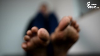 Dirty feet from barefoot walking (POV dirty feet, dirty bare feet, foot goddess, sexy soles toes)