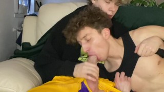 Polish boy with monster white cock fuck face step bro face and cum in mouth