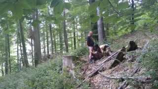 Slut wife in Bunny mask dehumanized herself outdoors