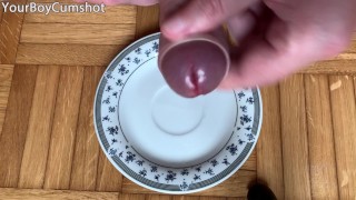 Jerk off and Cum on a Plate