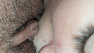 Close up of nipple licking, nipple sucking, clit sucking, clit licking, tongue in pussy, girl orgasm