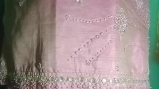 Indian Gay Crossdresser wife Gaurisissy xxx sex in pink salwar kurta pressing her big boobs