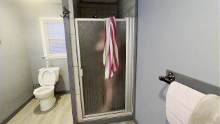 shower pov talking flexing and flirting with you