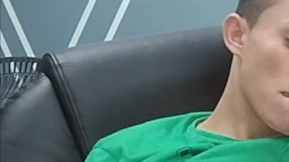 She pulled my cock live for my web followers in my room