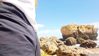 Risky beach masturbation - Hot Guy having a Huge cumshot
