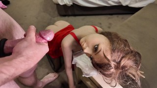 Australian Horny Facial Cumshot and Anal of Brunette wearing lingerie