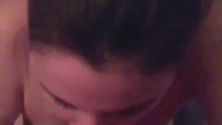 Sucking daddy's big uncut cock