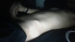 boy cum on his body while jerking off