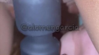 Probándome lencería que me regaló un fan