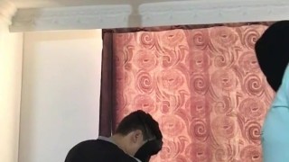 I fuck a sexy skinny girl on all fours and then she sucks my friend's penis