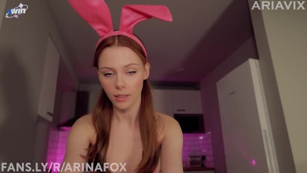 The school queen lost the bet and had sex with her neighbor in a sexy pink bunny costume. LIFE STORY
