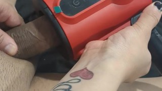 Husband Using His New Sex Toy