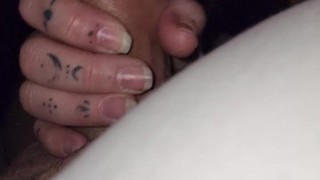 Blowjob in car with cum! Gas station parking lot