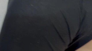 he comes to wake me up by caressing my nipple with his cock and he cums on my leggings