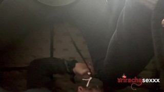 I milk him under the table at work (real risky public bj, double cumshot)